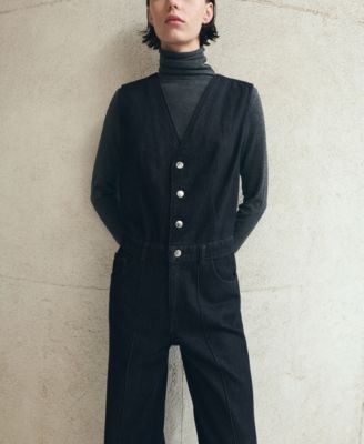 Women's Buttons Denim Jumpsuit