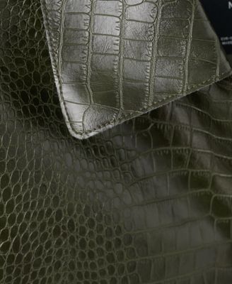 Women's Crocodile-Effect Faux Leather Jacket