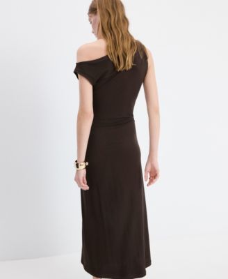 Women's Asymmetric Draped Gown