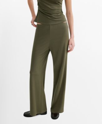 Women's Elastic Waist Straight-Fit Pants