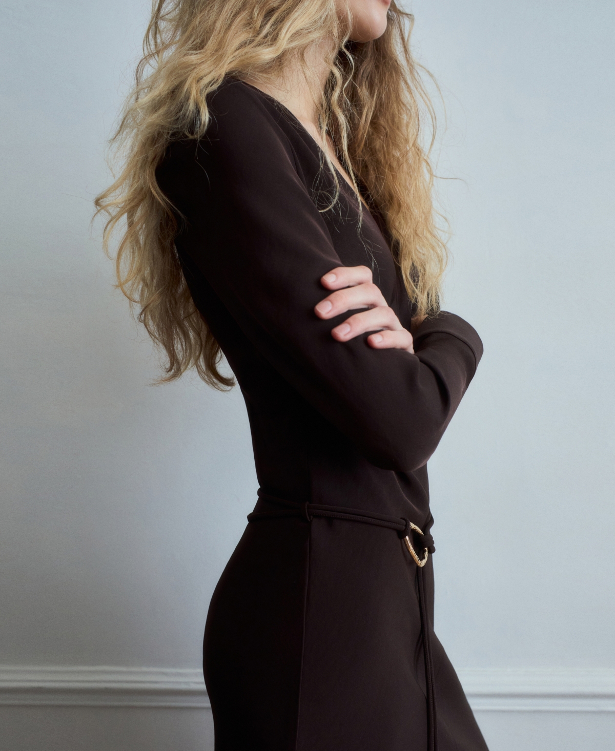 Mango Women's Belted V-Neck Dress