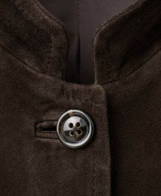 Women's Band Collar Suede Jacket