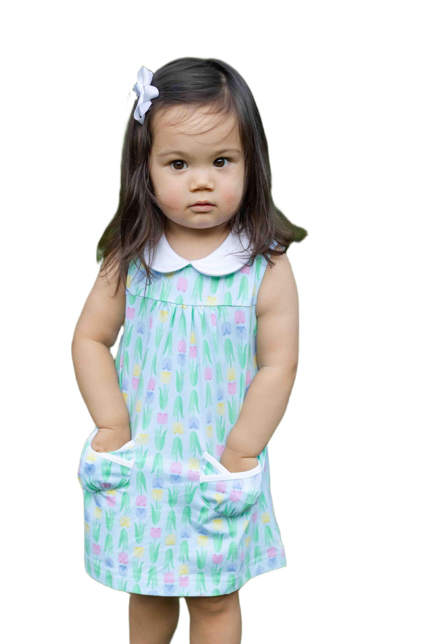 Baby Girl Printed Knit Tulip Pocket Dress