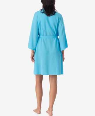 Women's 3/4-Kimono-Sleeve Short Waffle Robe