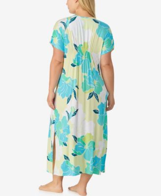 Plus Size Short-Sleeve Long Tunic Jersey Nightdress