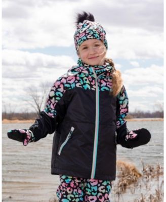 Baby Girls Stretch Jersey Neck Tube Black Animal Print