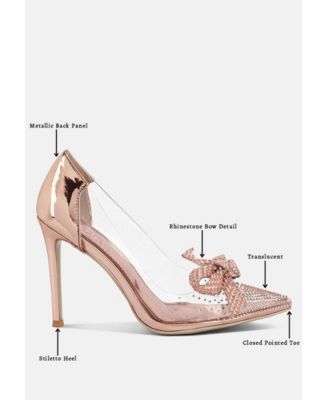 Women's Erika Metallic Embellished Clear Pumps