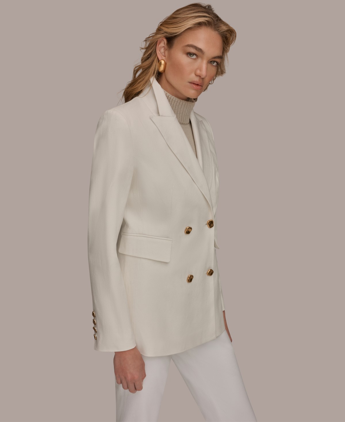 Женские Donna Karan New York Women's Double Breasted Blazer Jacket — фото 4