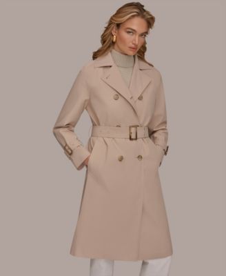 Women's Double Breasted Belted Notch Collar Trench Coat