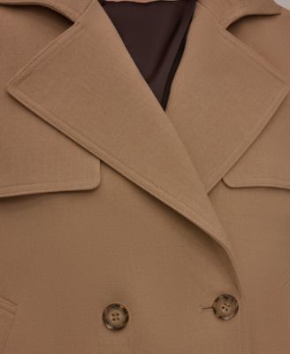 Women's Short Crepe Notch Collar Trench Coat