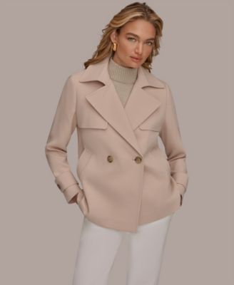 Women's Short Crepe Notch Collar Trench Coat