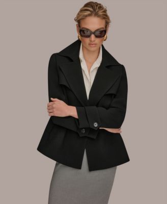 Women's Short Crepe Notch Collar Trench Coat