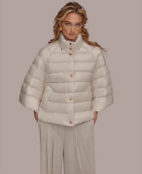 Женские куртки Donna Karan New York Stand-Collar Down Puffer Cape
