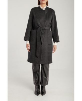 Women's Cashmere Belted Lapel Coat