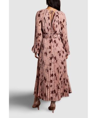 Women's Long Sleeve Chiffon Wrap Midi Dress
