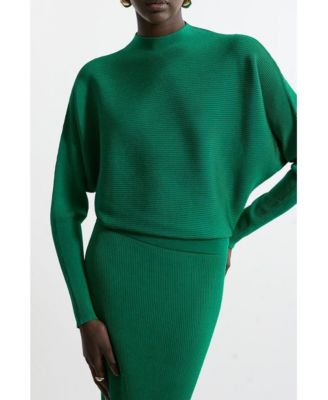 Women's Drape Knit Bat Wing Pencil Midi Dress