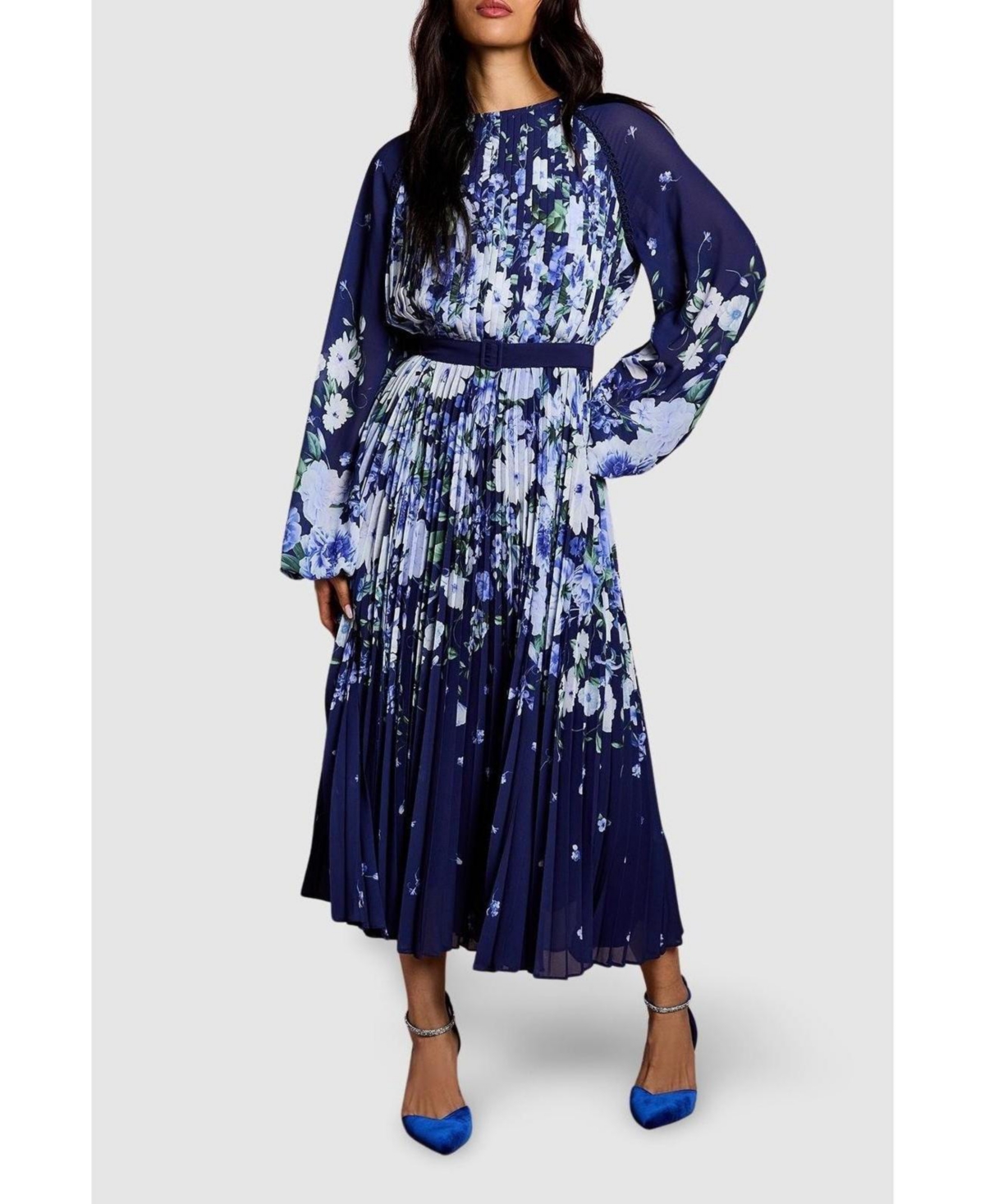 Coast Women's Floral Pleated Georgette Midi Dress