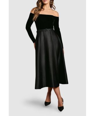 Women's Bardot Full Skirted Midi Dress