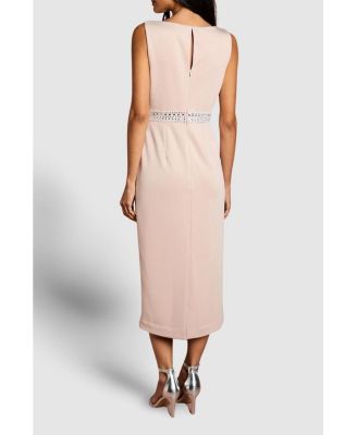 Women's Embellished Waist Ponte Midi Dress