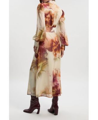 Women's 's Floral Belted Woven Shirt Dress