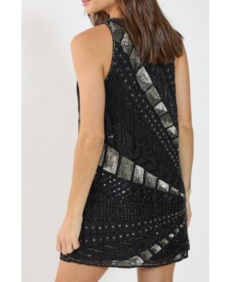 Women's Plunge Sequin Mini Dress