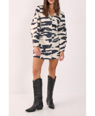 Women's Cocoon Sleeve Tailored Mini Dress