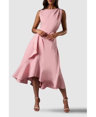 Women's Waterfall Crepe Midi Dress