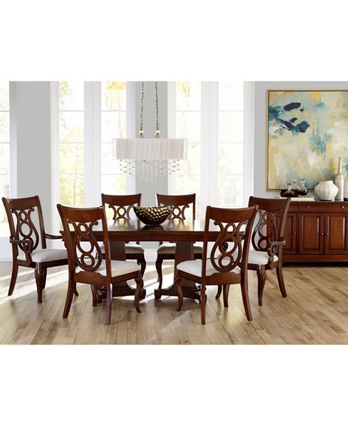 Furniture Closeout Bordeaux Double Pedestal 7 Pc Dining Set