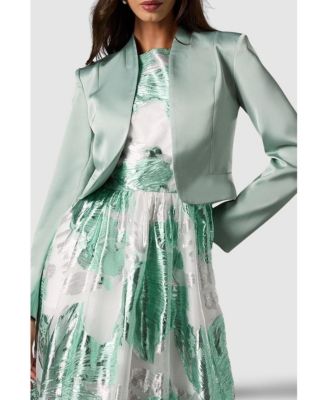 Women's Cropped Satin Jacket