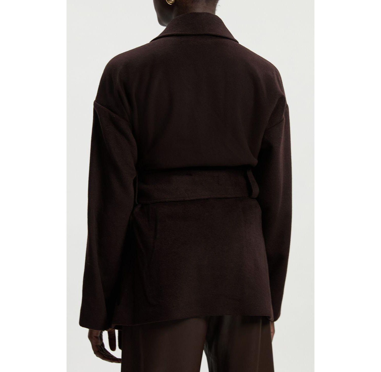 Women's Brushed Wool Wrap Short Coat