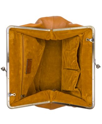 Serafina Extra-Large Leather Kisslock Bag