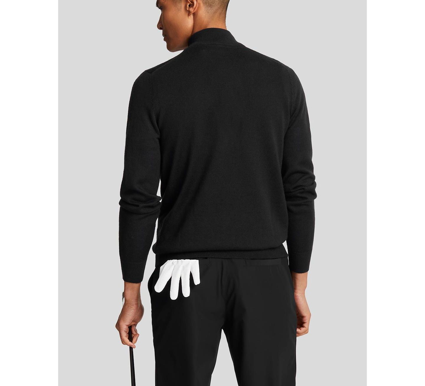 Мужской свитер Lyle & Scott Golf Quarter Zip Merino, цвет: Угольно-чёрный — фото 7