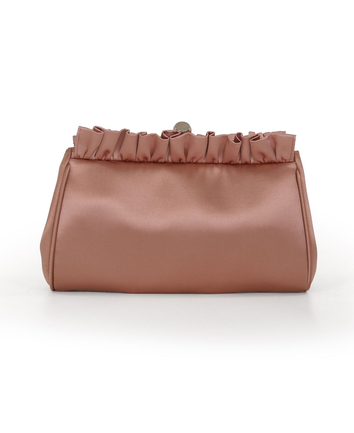 Женский клатч Jewel Badgley Mischka Olivia Satin Ruffle Top Pouch Clutch, цвет: Розовый — фото 1