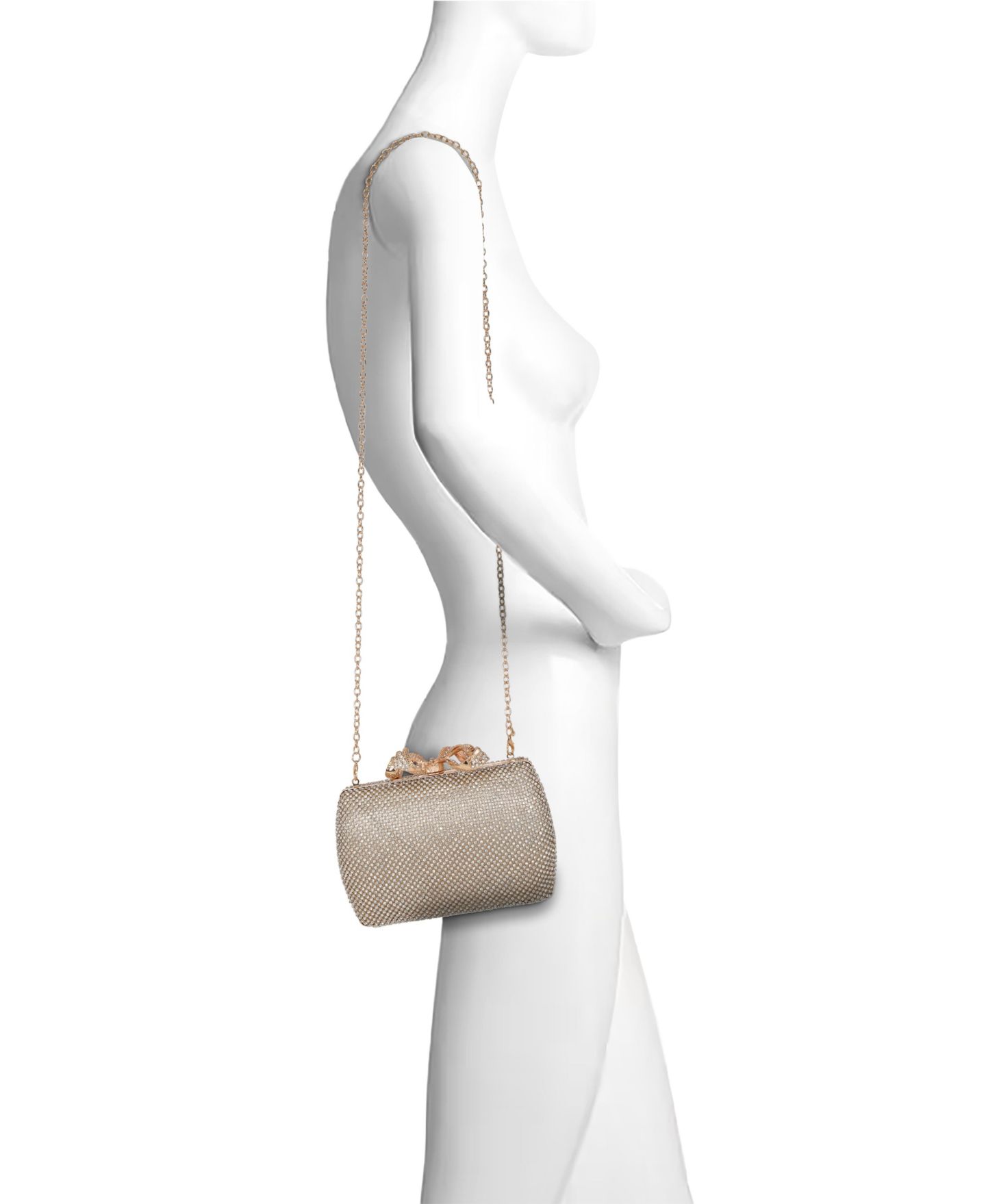 Женские клатчи Jewel Badgley Mischka Cassia Crystal Minaudiere w. Bow Clasp, цвет: Золотой — фото 5