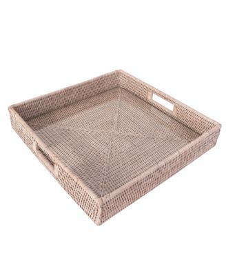 Artifacts Trading Company Square Serving Ottoman Trays with Glass Insert