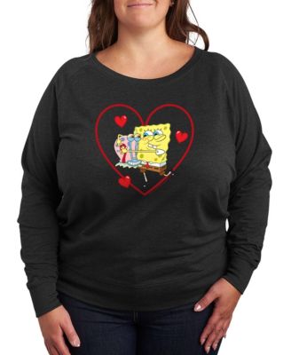 Women's Spongebob Squarepants Gary Heart  French Terry Long sleeve T-shirt