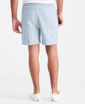 Men's Aqua Geo Cotton Shorts