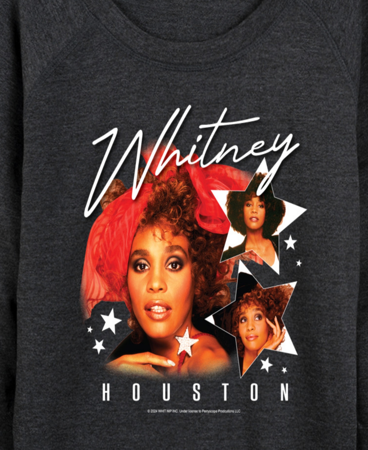 Hybrid Apparel Women's Whitney Houston Stars French Terry Long Sleeve T-shirt