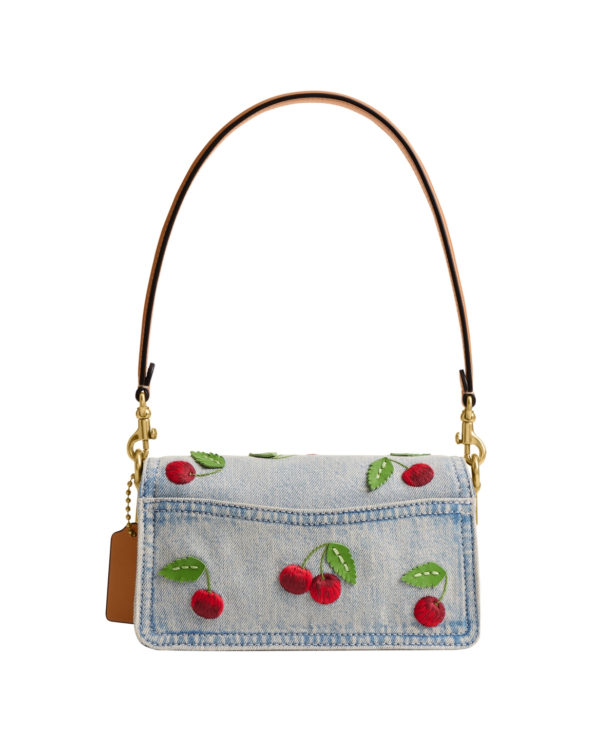 Coach Cherry Embroidered Denim Tabby Mini Shoulder Bag