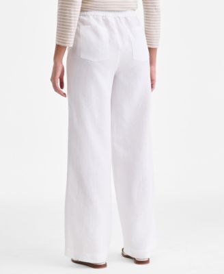 Women's 100% Linen Wide-Leg Sailor Pants