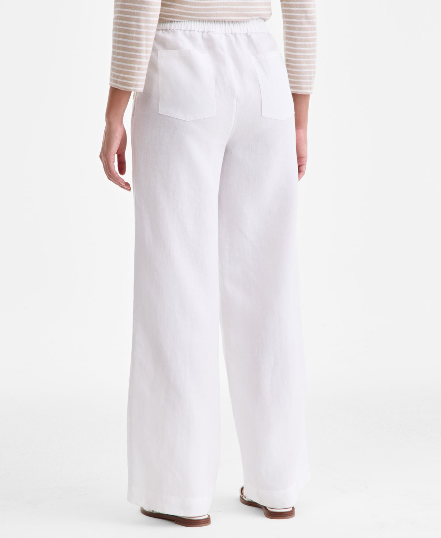 Женские брюки Charter Club 100% Linen Wide-Leg Sailor, цвет: Яркий белый — фото 4