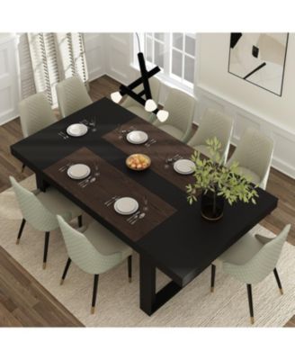 86.6 in. W, Retangular Black Walnut Wood Writing Desk Office Commercial Desk Computer Table, Meeting Table