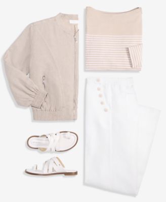 Women's 100% Linen Wide-Leg Sailor Pants