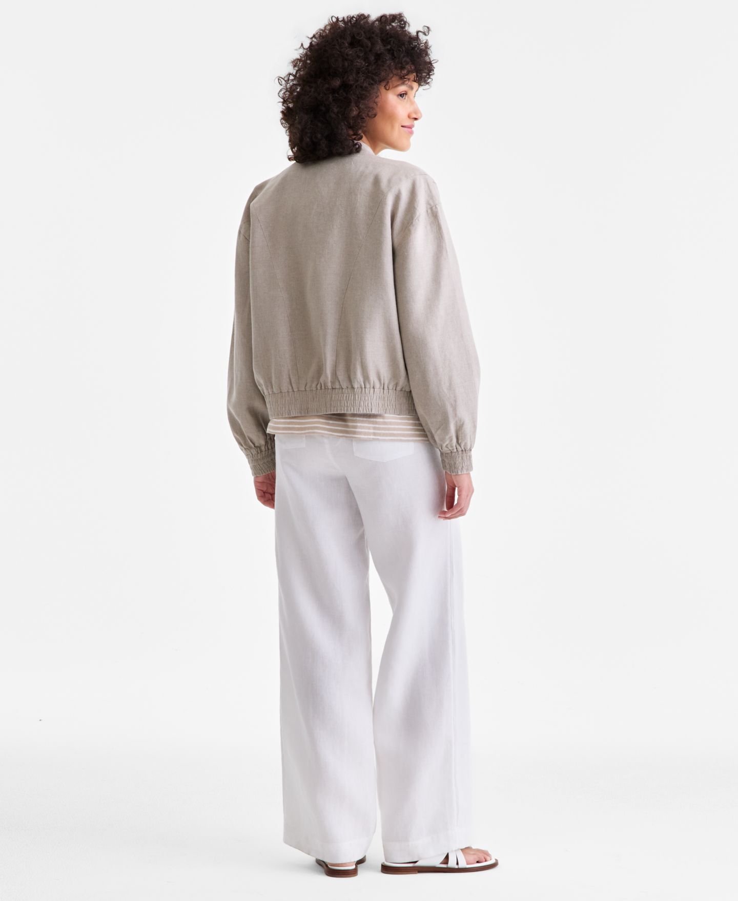 Женские брюки Charter Club 100% Linen Wide-Leg Sailor, цвет: Яркий белый — фото 6