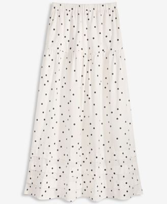 Women's Dot-Print Tiered Midi Skirt