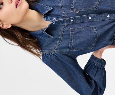 Women's Point Collar Long-Sleeve Dress