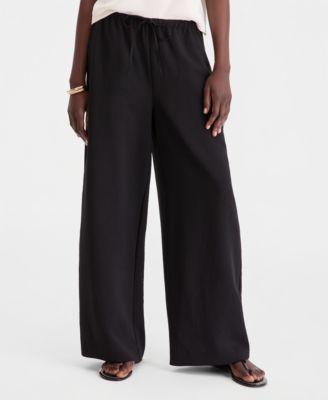 Women's High-Rise Pull On Crepe Wide-Leg Pants, Macy's Exclusive ' 