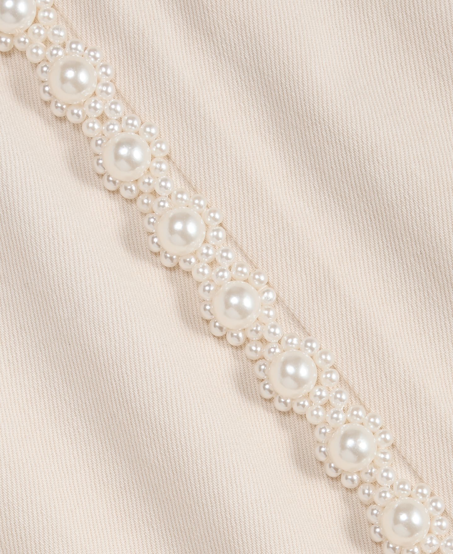 Женские джинсы On 34th High-Rise Cropped Faux-Pearl-Trim, цвет: Экрю варёный — фото 2