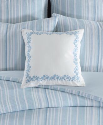 Boracay Stripe Embroidered Decorative Pillow, 18" x 18"