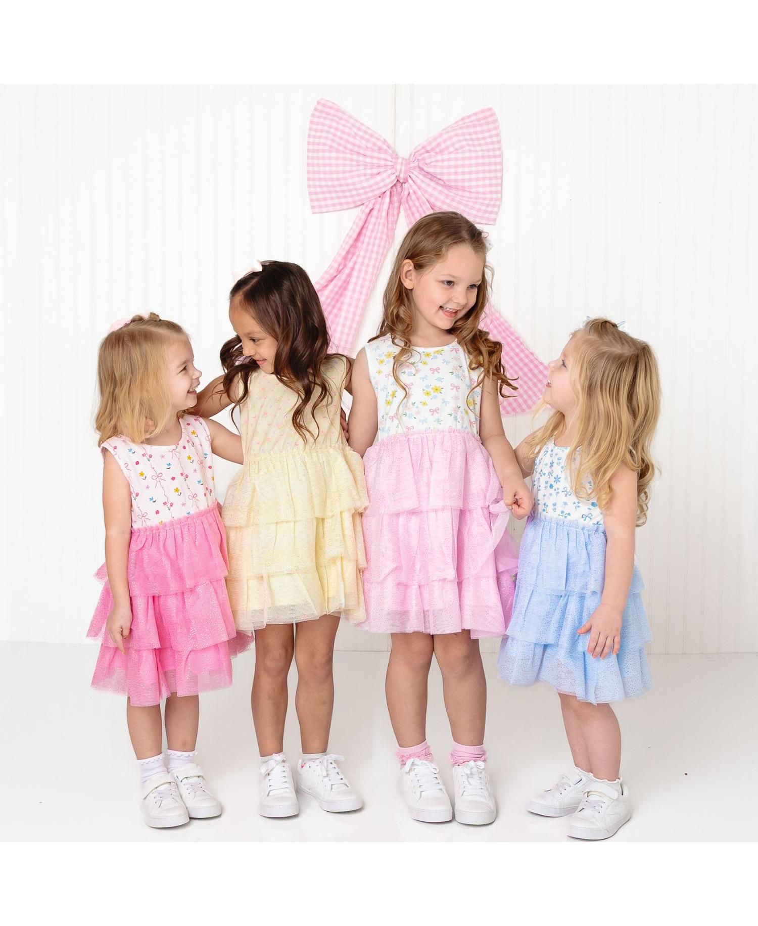 Little Girls Lemon Floral Tank Tutu Dress
